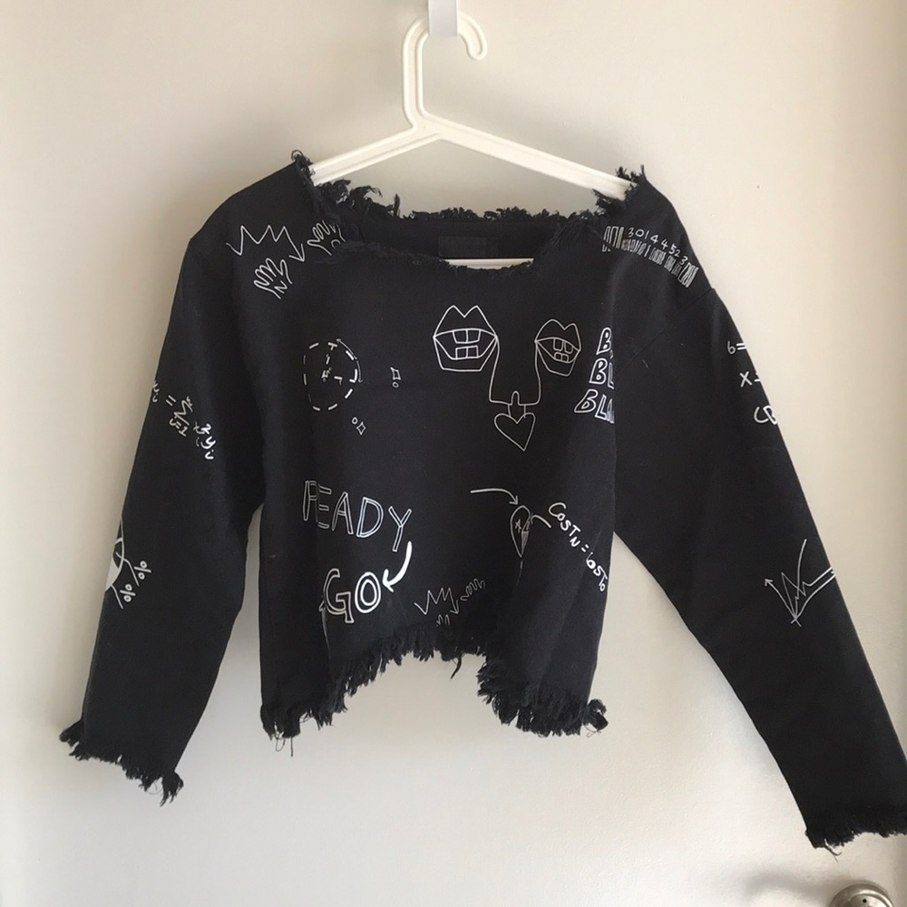 Stylenanda black cropped shirt